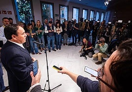 Juanfran Pérez Llorca, en una comparecencia esta semana ante los medios de comunicación.