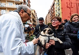Bendición de animales organizado por la hermandad de San Antonio Abad, en la pasada edición.