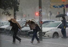 Lluvia en Valencia, en imagen de archivo.