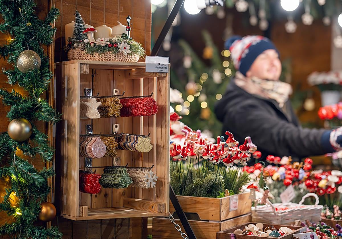 Puesto en un mercado navideño