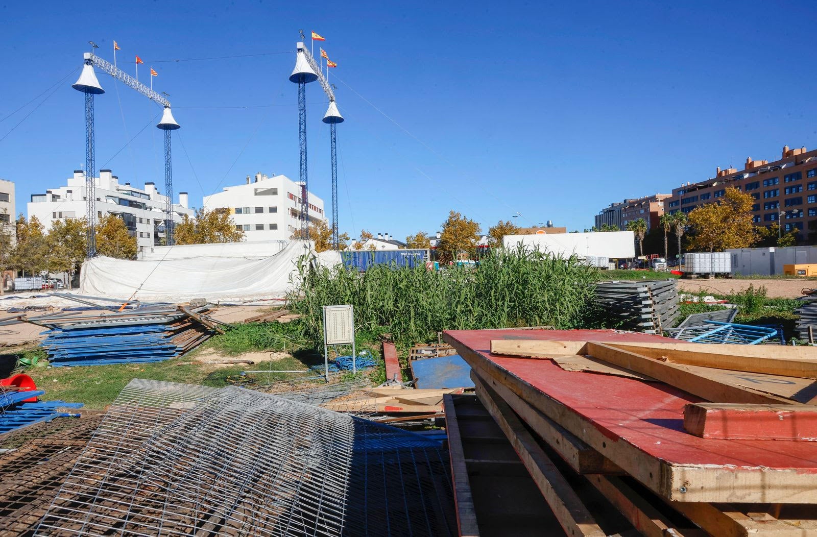 Fotos del solar donde iba a montar el Circ de Nadal en Valencia