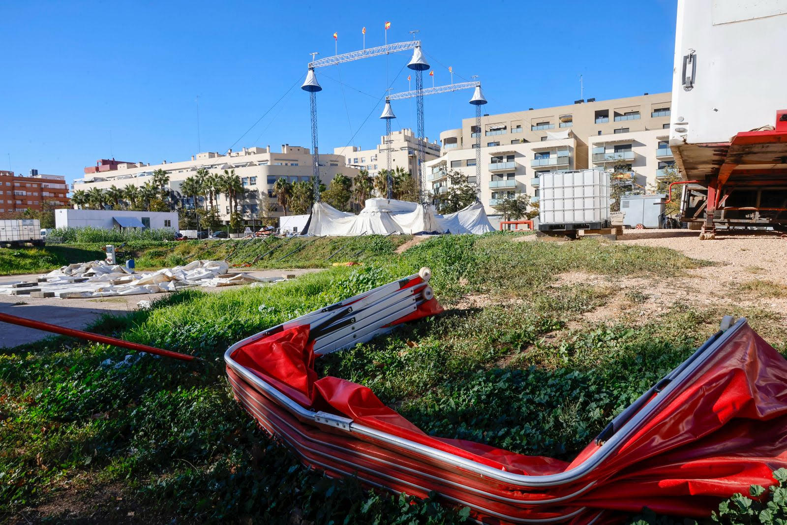 Fotos del solar donde iba a montar el Circ de Nadal en Valencia