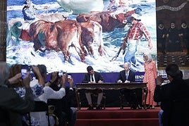 Firma del convenio entre la Generalitat y la Hispanic Society en el antiguo edificio de Correos.