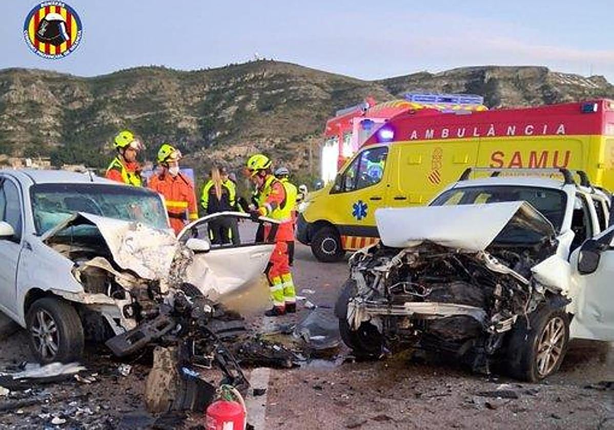 los dos vehículos implicados en el accidente.