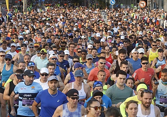 Corredores en la última edición del Maratón Valencia.