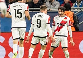 Fran Pérez celebra un gol en el último partido de Europa League.