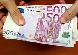 Billetes de 500 euros en imagen de archivo