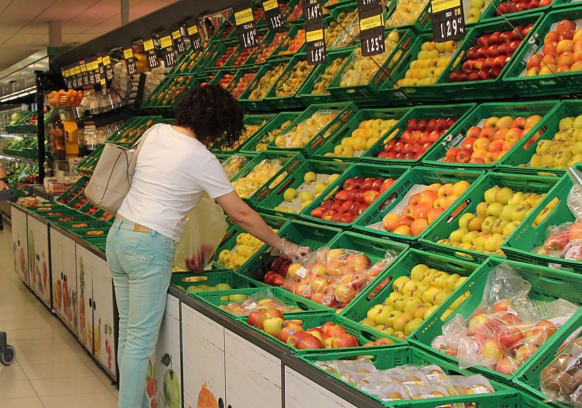 Frutería en un supermercado de Mercadona.