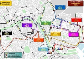 Tramos cortados por el Maratón de Valencia 2025.