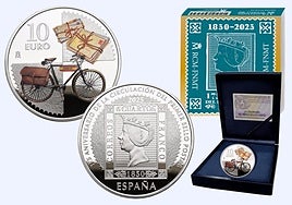 La moneda de 10 euros conmemorativa del 175 aniversario del Primer Sello en España