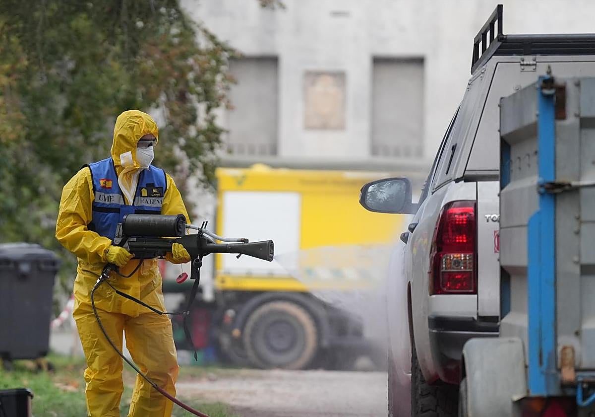 Medios de la UME para el control de la peste porcina