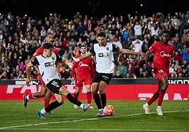 Partido entre el Valencia y el Sevilla en Mestalla.