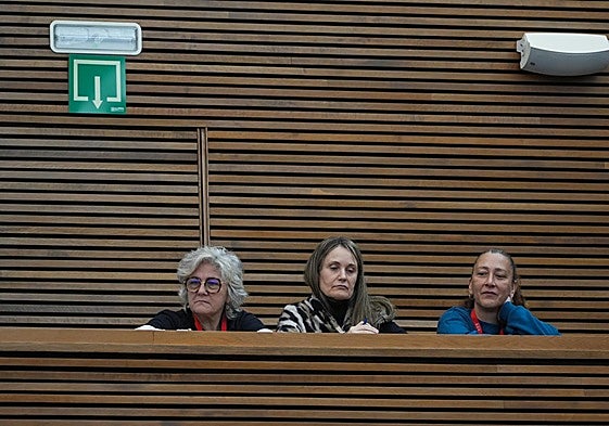 Víctimas de la dana, con Rosa Álvarez en el centro, en el debate de investidura de Pérez Llorca.