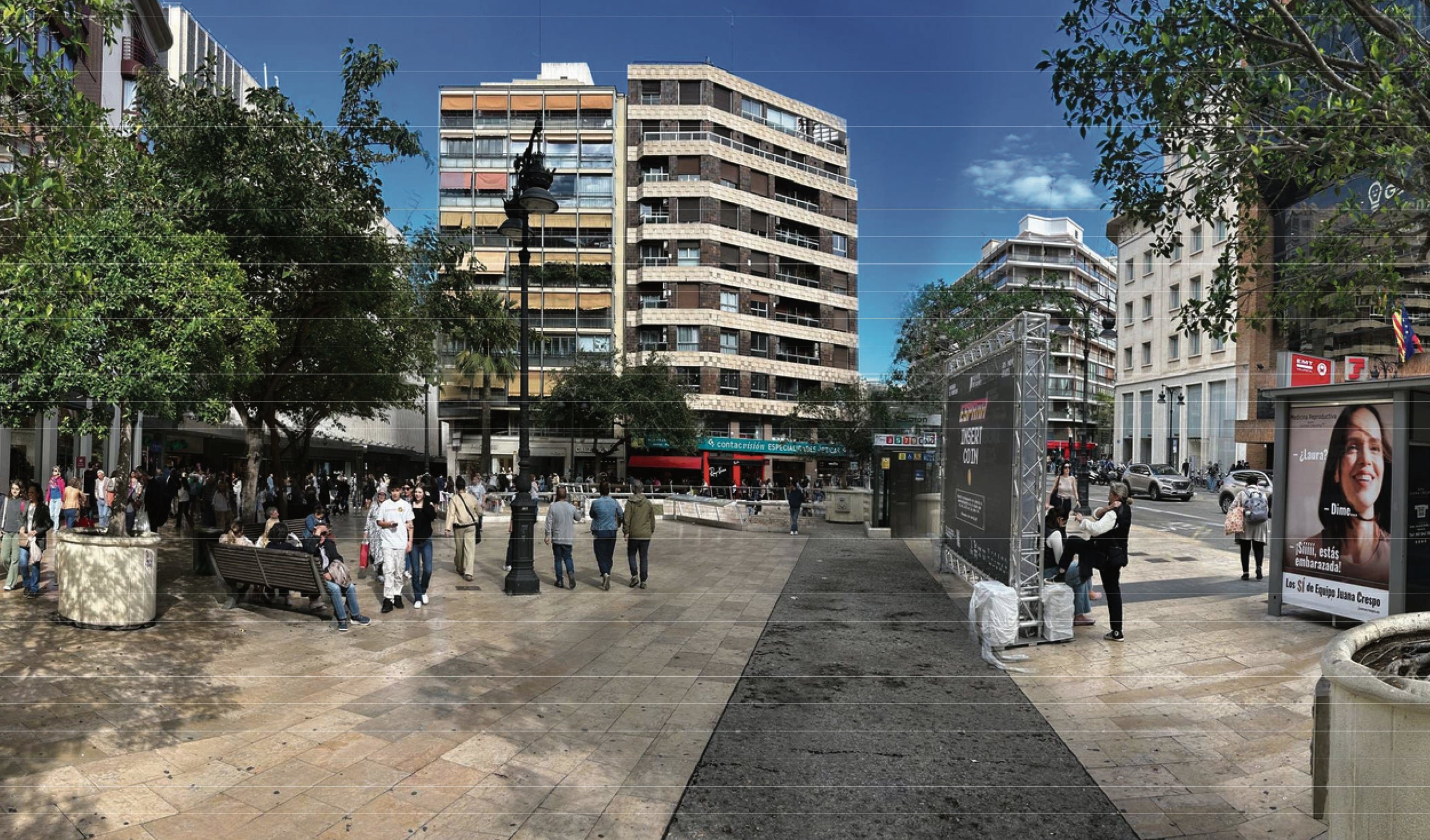 Imagen antes - Así será la nueva calle Colón: cambio de aceras, adiós a las motos y más sillas y papeleras