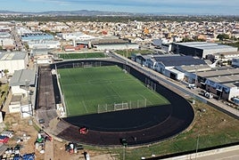 Vista aérea de las obras en Guadassuar.