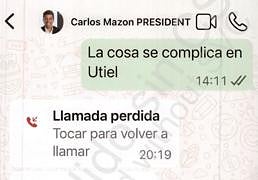El WhatsApp de Pradas a Mazón justo antes de la comida en El Ventorro: «La cosa se complica en Utiel»