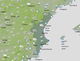 Mapa previsto para el sábado por la mañana.