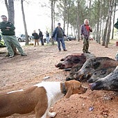 Batida de cazadores en el Desert de les Palmes en una imagen de archivo.