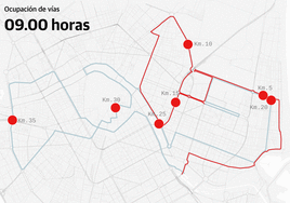 La hora crítica del maratón para el tráfico en Valencia: 37 kilómetros cortados en los que no se podrá circular