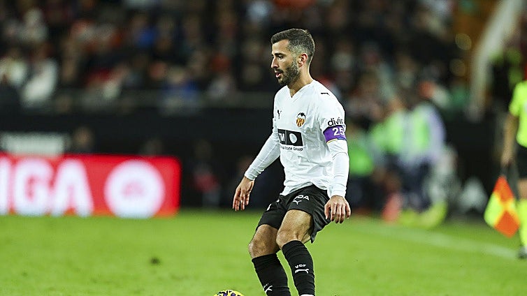José Luis Gayà, en Mestalla.