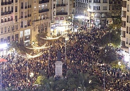 Plaza del Ayuntamiento de Valencia, este sábado.