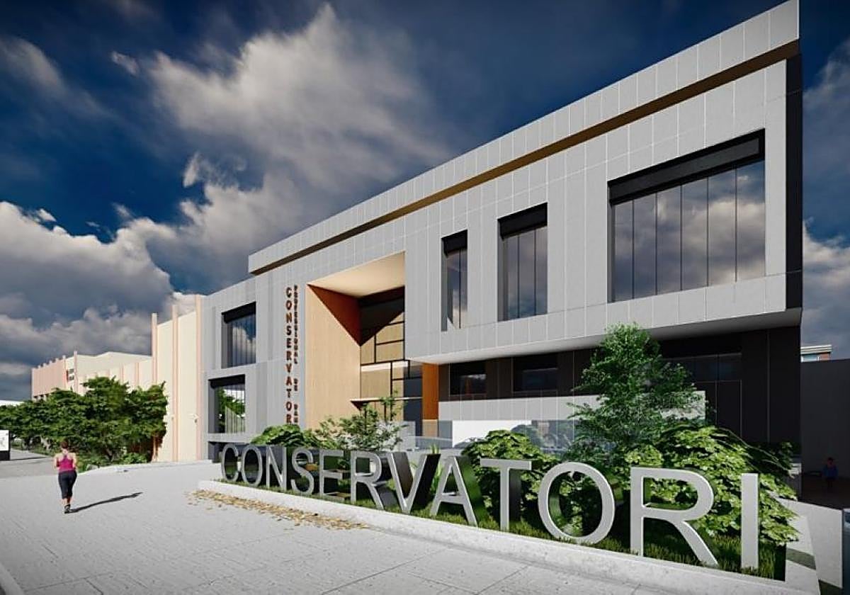 Simulación del nuevo centro polivalente de Riba-roja del Túria.