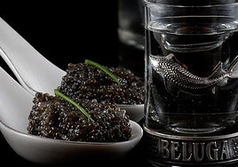 Caviar de esturión beluga.