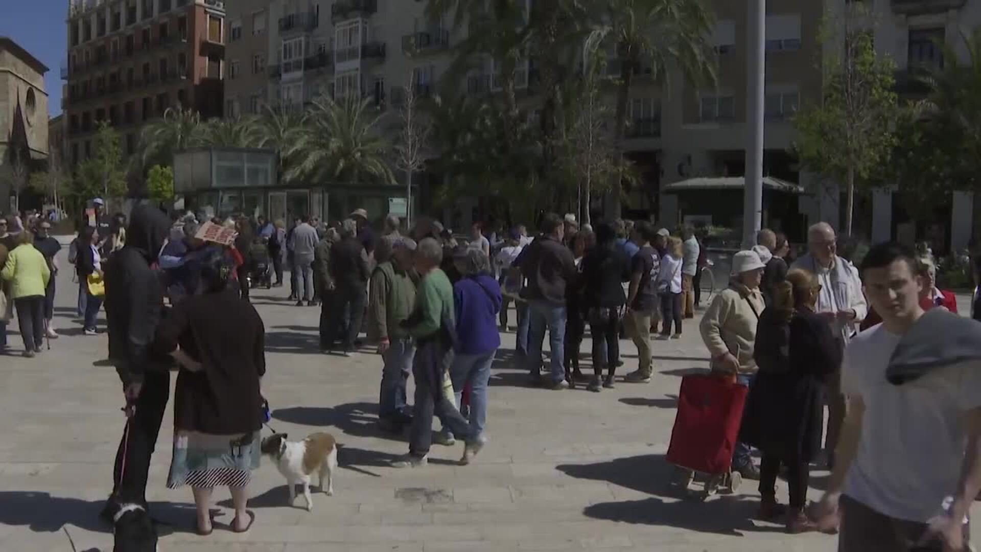 Un grupo de demócratas americanos se concentra en València en contra de Trump