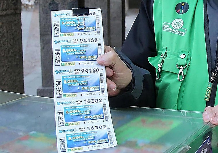 El Sueldazo de la ONCE de este sábado premia con 300.000 euros al contado y 5.000 mensuales a un único acertante