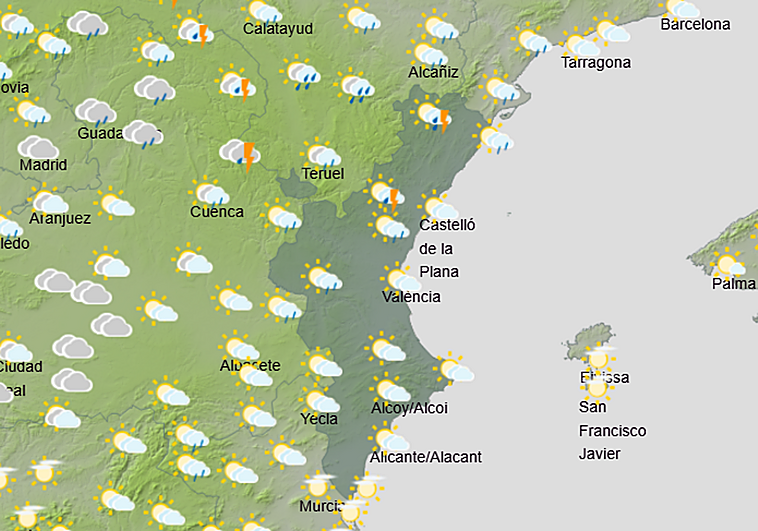 Aemet anuncia un subidón térmico antes del regreso de las lluvias a la Comunitat