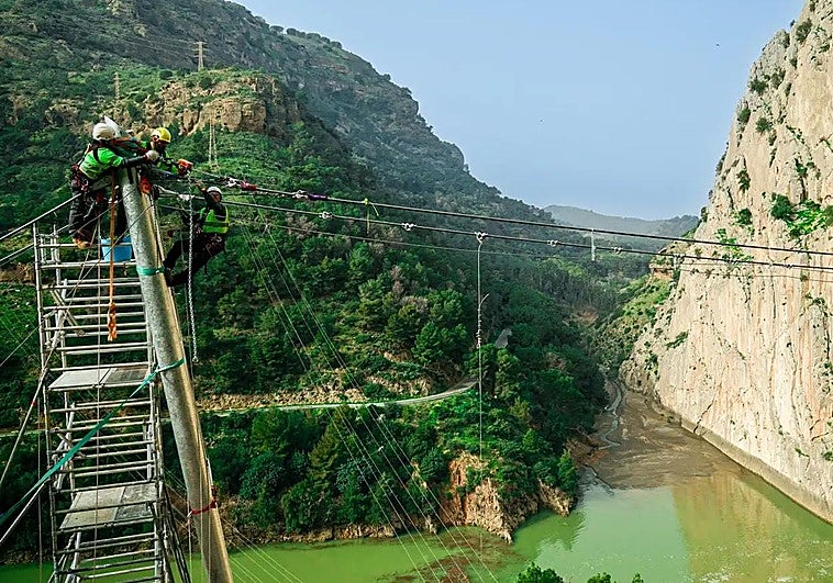El Caminito del Rey estrenará el puente colgante más largo de España este verano