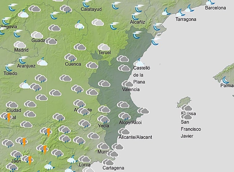 Aemet confirma su previsión para el fin de semana en la Comunitat Valenciana