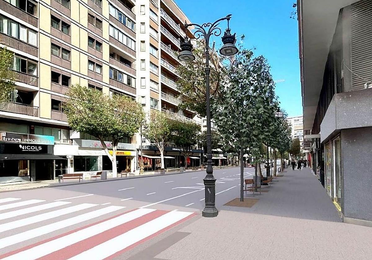 Los detalles de la nueva calle Colón de Valencia: asfaltado fonoabsorbente, más espacio para peatones y un cambio para motos y Valenbisi