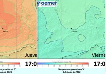 Xàtiva registra este jueves la temperatura más alta de toda España con más de 38º