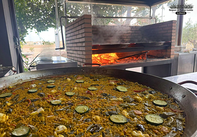 La paella de verduras.