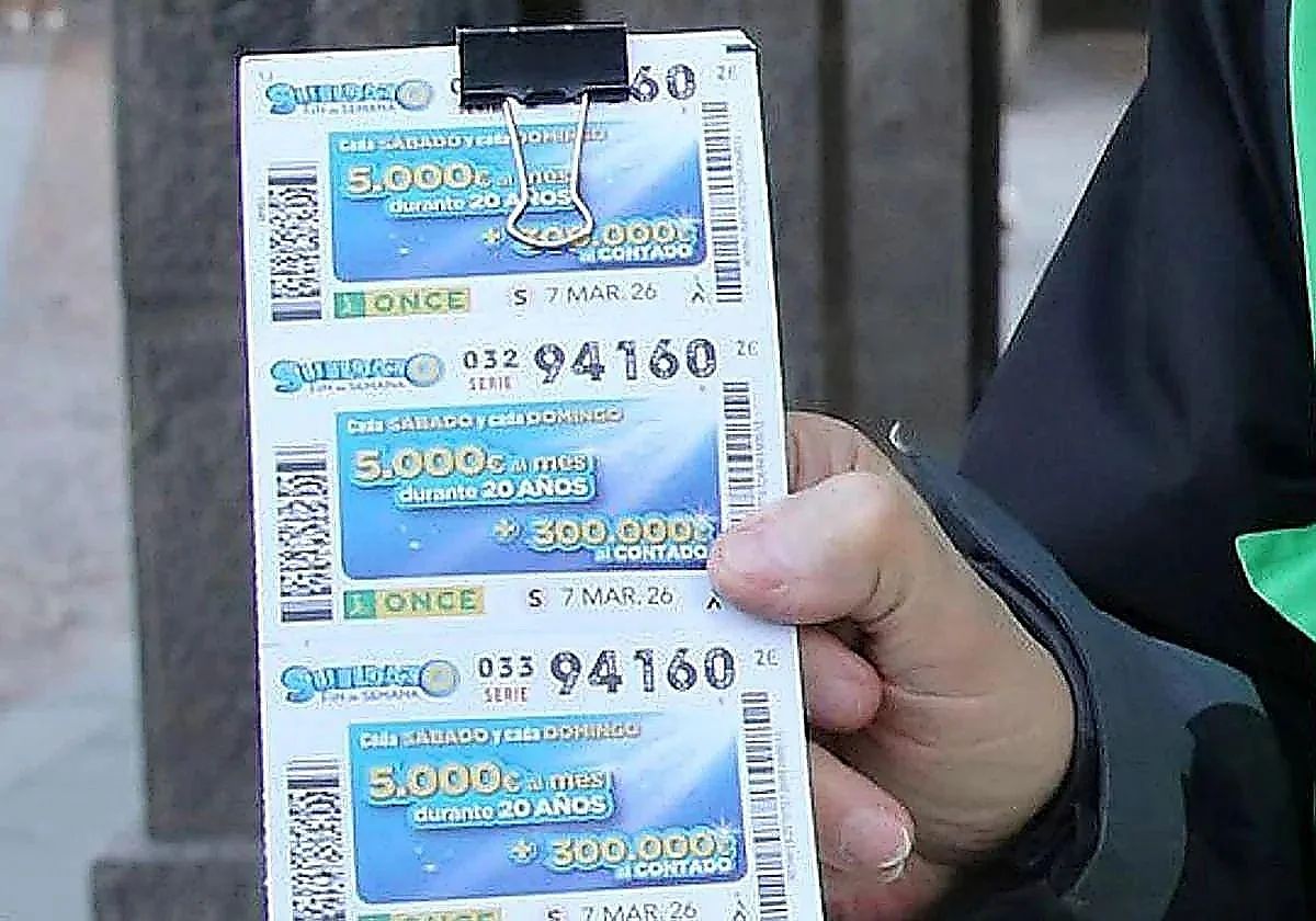 El Sueldazo de la ONCE de hoy domingo reparte 300.000 euros al contado y 5.000 euros mensuales durante 20 años