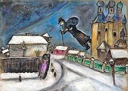Obra de Chagall denominada 'Sobrevolando Vitebsk'. / Foto: Thyssen | Vídeo: Atlas