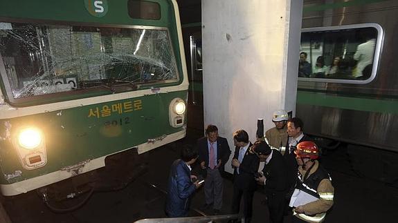 Imagen de uno de los trenes siniestrados. 