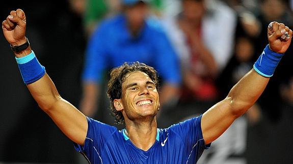 Nadal celebra su pase a la final. 