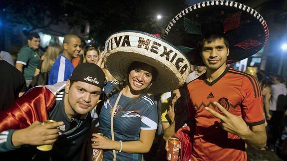 Seguidores mexicanos en Sao Paulo. 