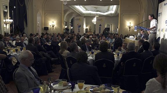 Pablo Iglesias, en el desayuno del Ritz.