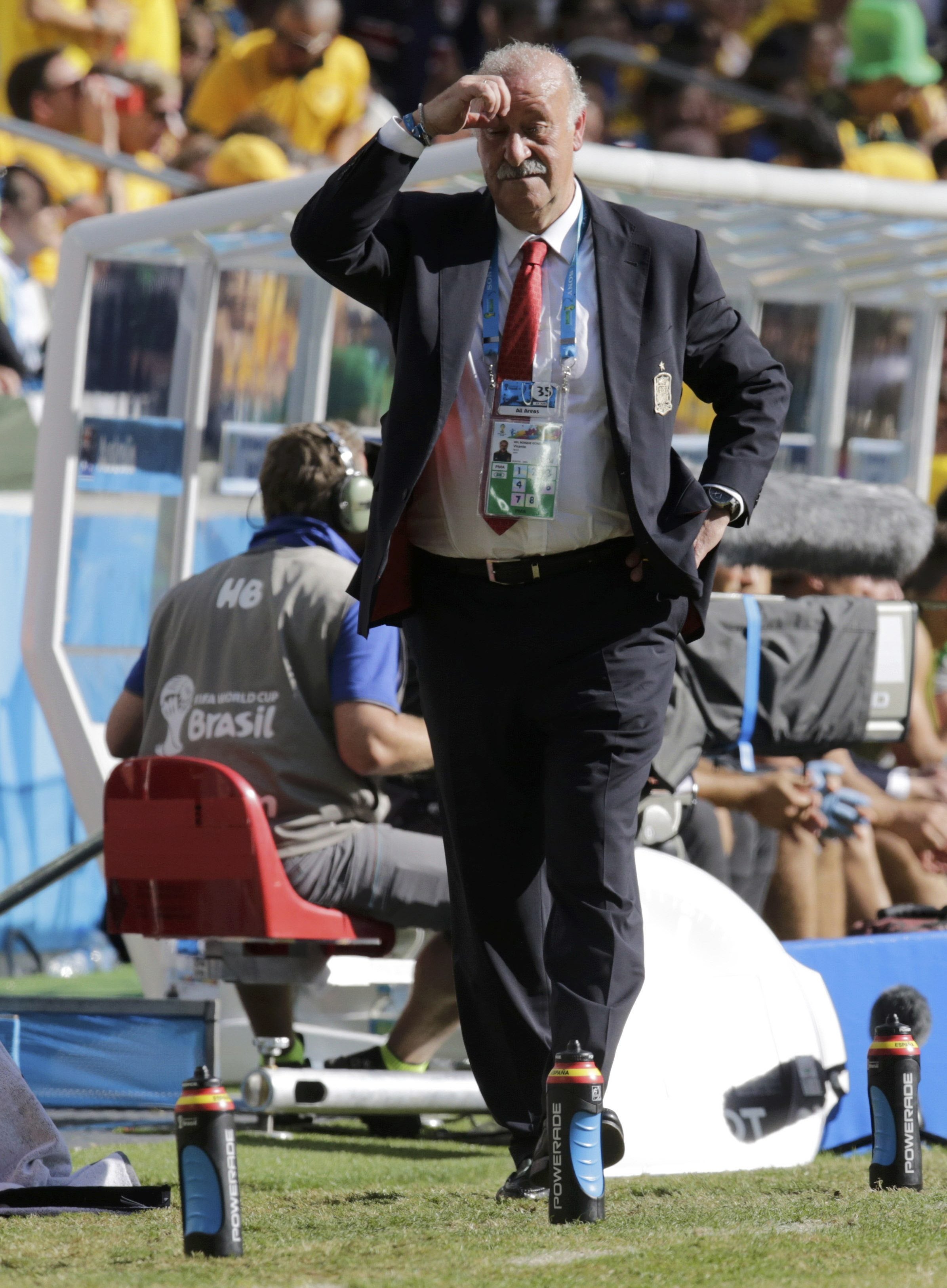 Del Bosque, en el partido ante Australia. 