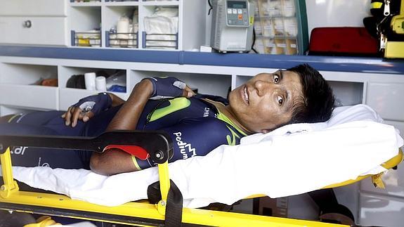 Quintana, en la ambulancia. 
