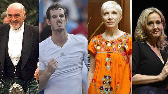 Sean Connery, Andy Murray, Annie Lennox y J.K. Rowling. 