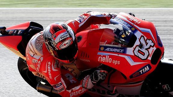 Dovizioso, en los entrenamientos libres del viernes. 