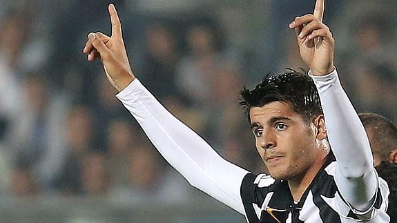 Morata celebra un gol. 