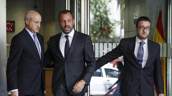 Sandro Rosell a su salida de la Audiencia Nacional