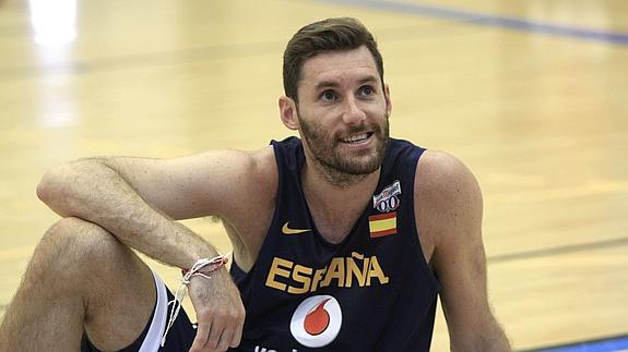 Rudy Fernández con la selección española. 