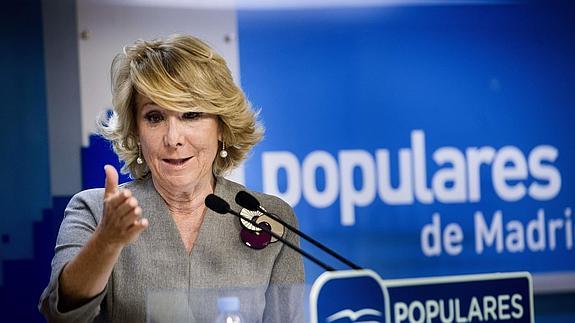 La presidenta del PP de Madrid, Esperanza Aguirre