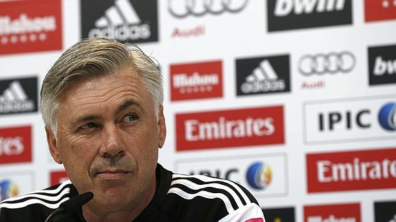 Carlo Ancelotti, en rueda de prensa. 